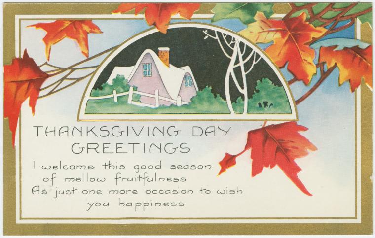 Vintage Thanksgiving postcard - Thanksgiving day greetings