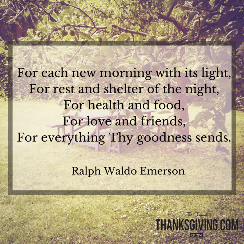Ralph Waldo Emerson Thanksgiving Quote