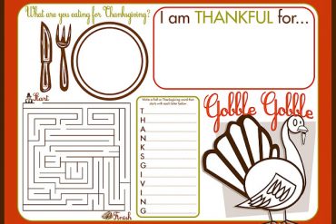 Thanksgiving Children's Activity Placemat Printable on MakeItGrateful.com