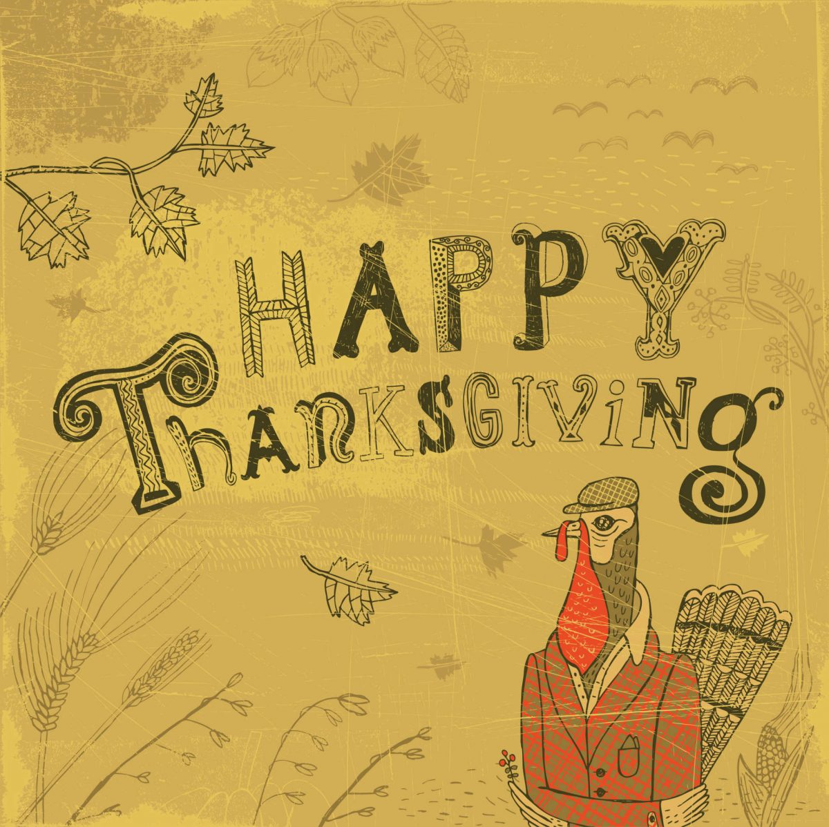 Thanksgiving Cards Vintage Retro Card acknowledgements Thanks Ticket
