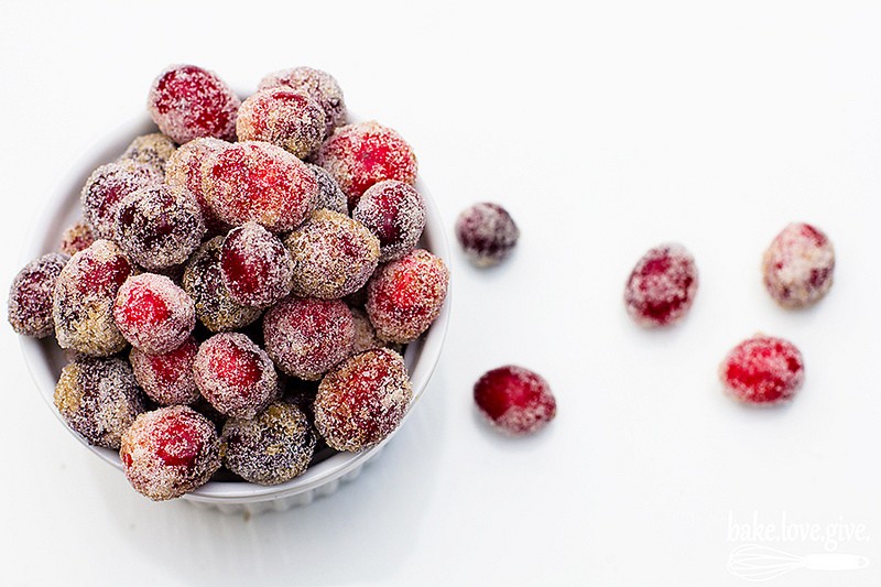 Sparkling boozy cranberries soaked in whiskey