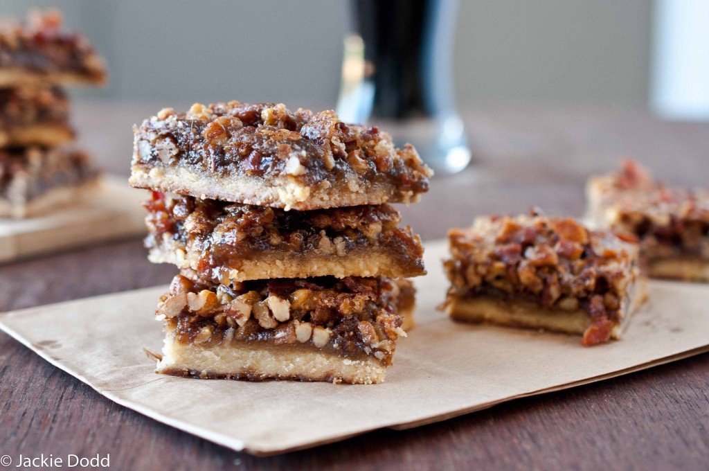 Try these boozy Beer bacon pecan pie bars