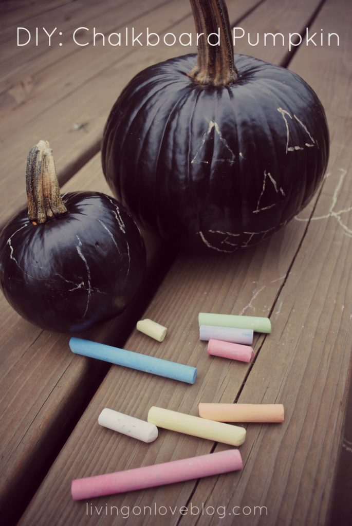 create a canvas for kids artwork with a chalkboard pumpkin