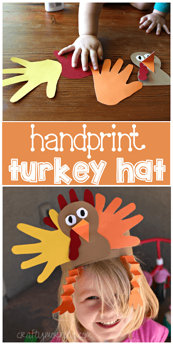 turkey hat handprint fun craft for kids thanksgiving