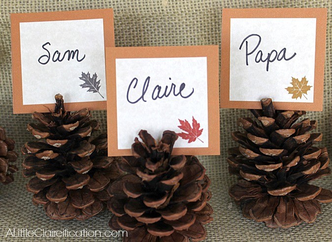 get crafty with easy pinecone placecards