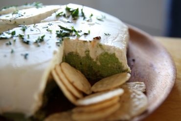 Pesto "cheese" spread - vegan appetizer for Thanksgiving