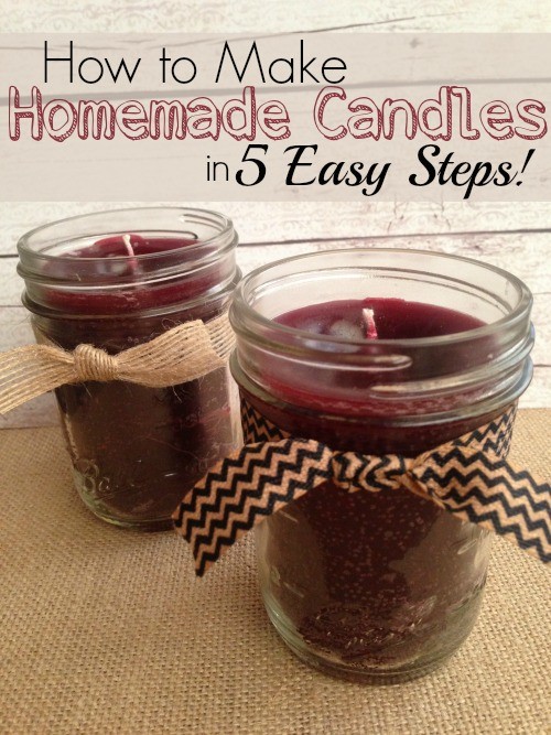 Homemade scented candles make a great Thanksgiving hostess gift or party favor.