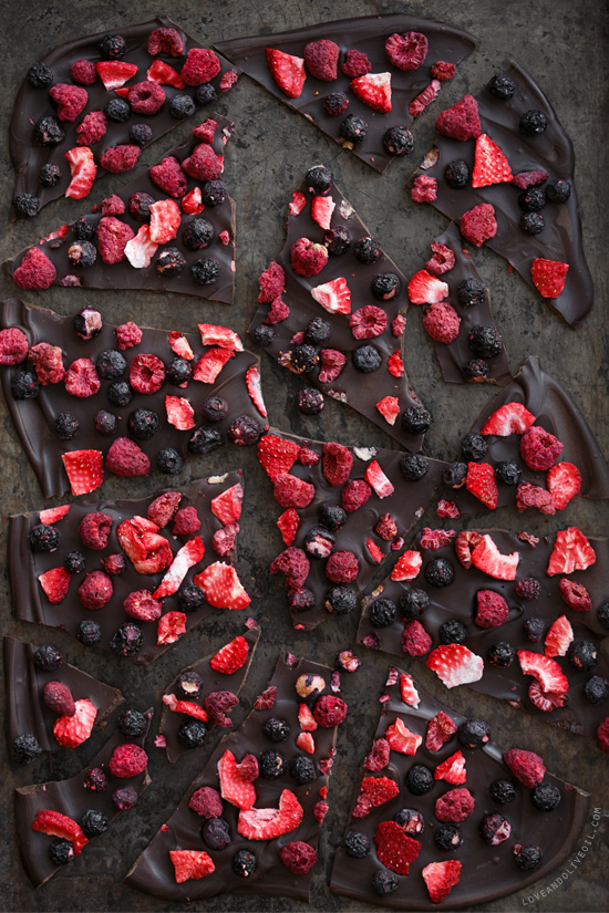 This 2 ingredient fruity chocolate bark is tart and sweet and chocolaty 