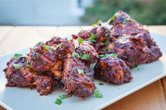 mole chicken wings with a tequila lime marinade