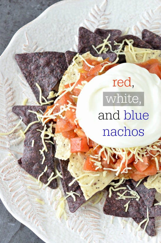 Red, white and blue nachos