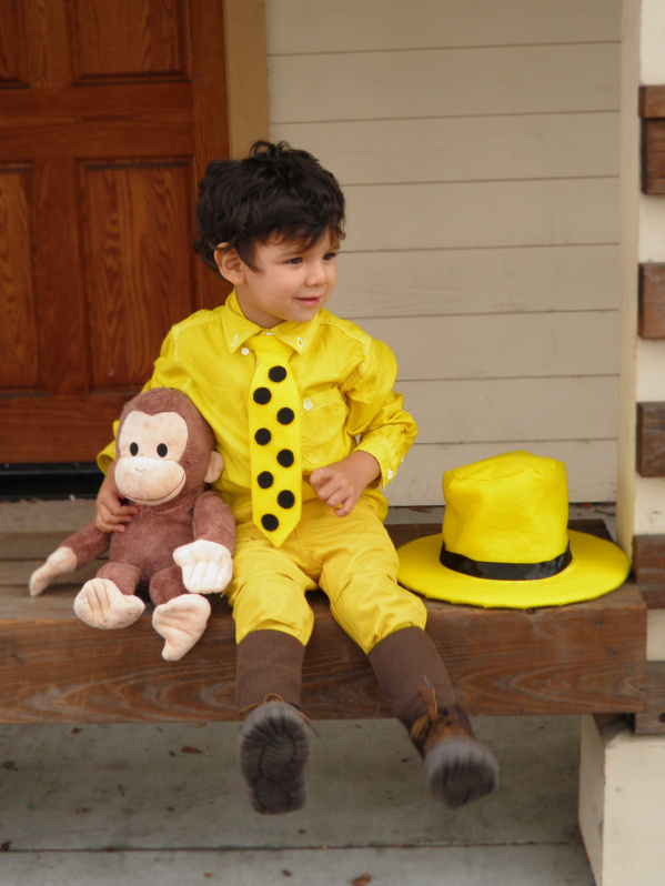 Curious George and Man in the Yellow Hat toddler costume