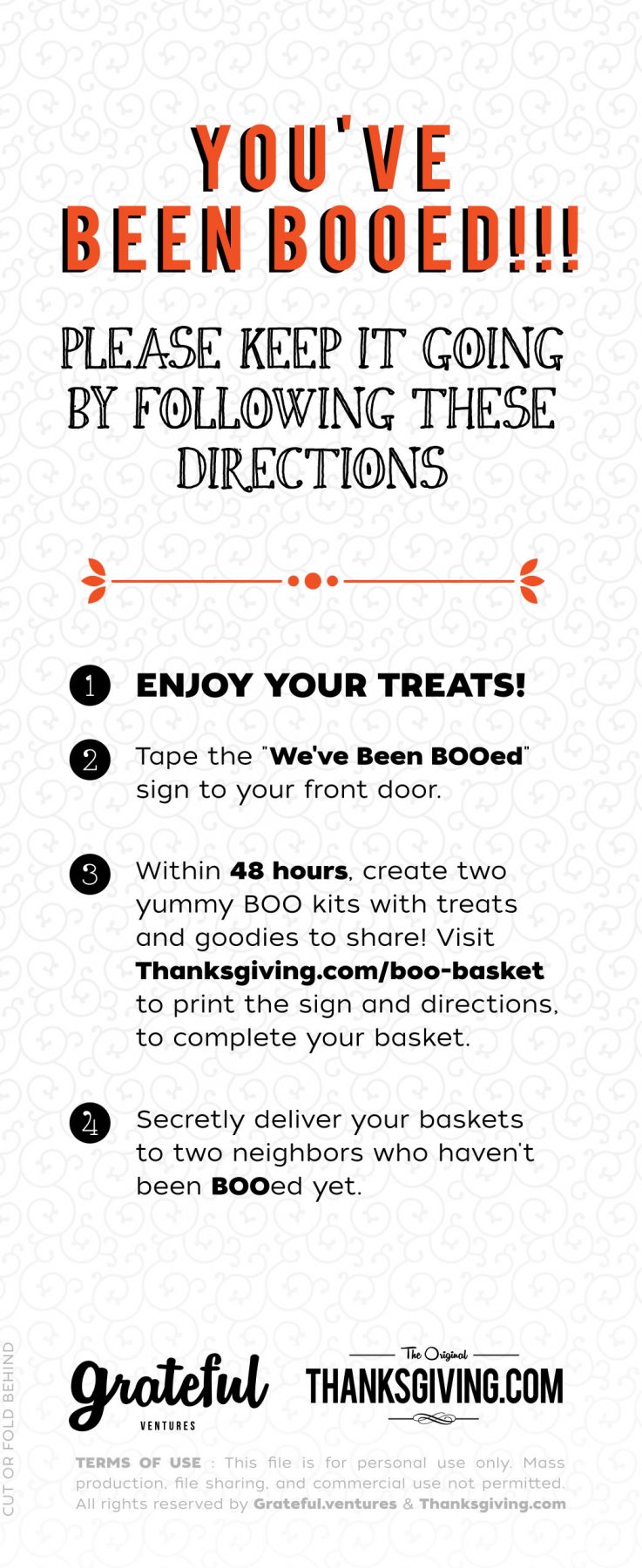 You've been BOOed! Directions for the treat swap