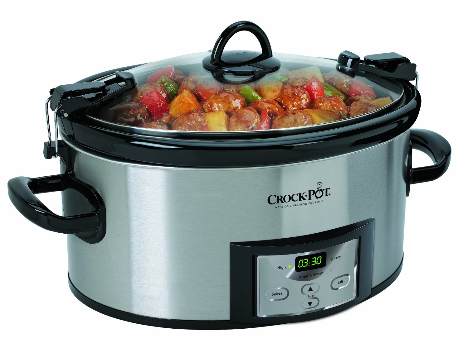 Crock pot programmable cook & carry oval slow cooker