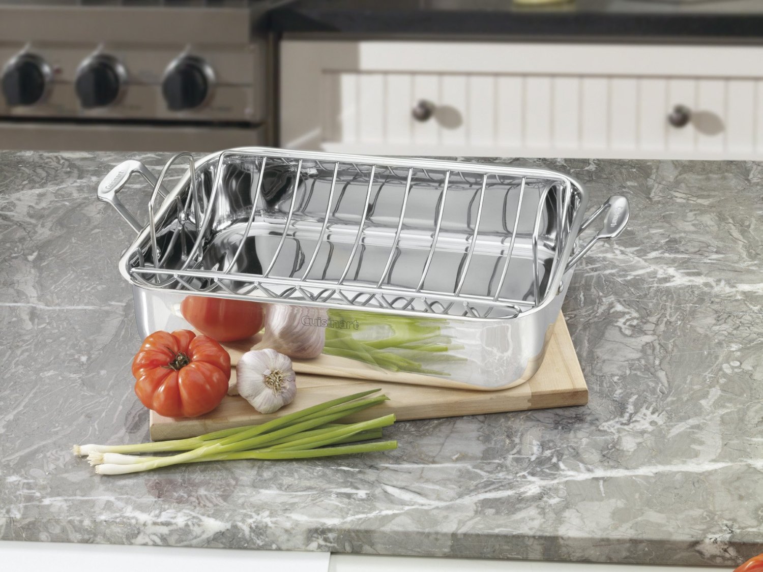 Cuisinart Chef's Classic Stainless 16-Inch Rectangular Roaster with Rack $55.75