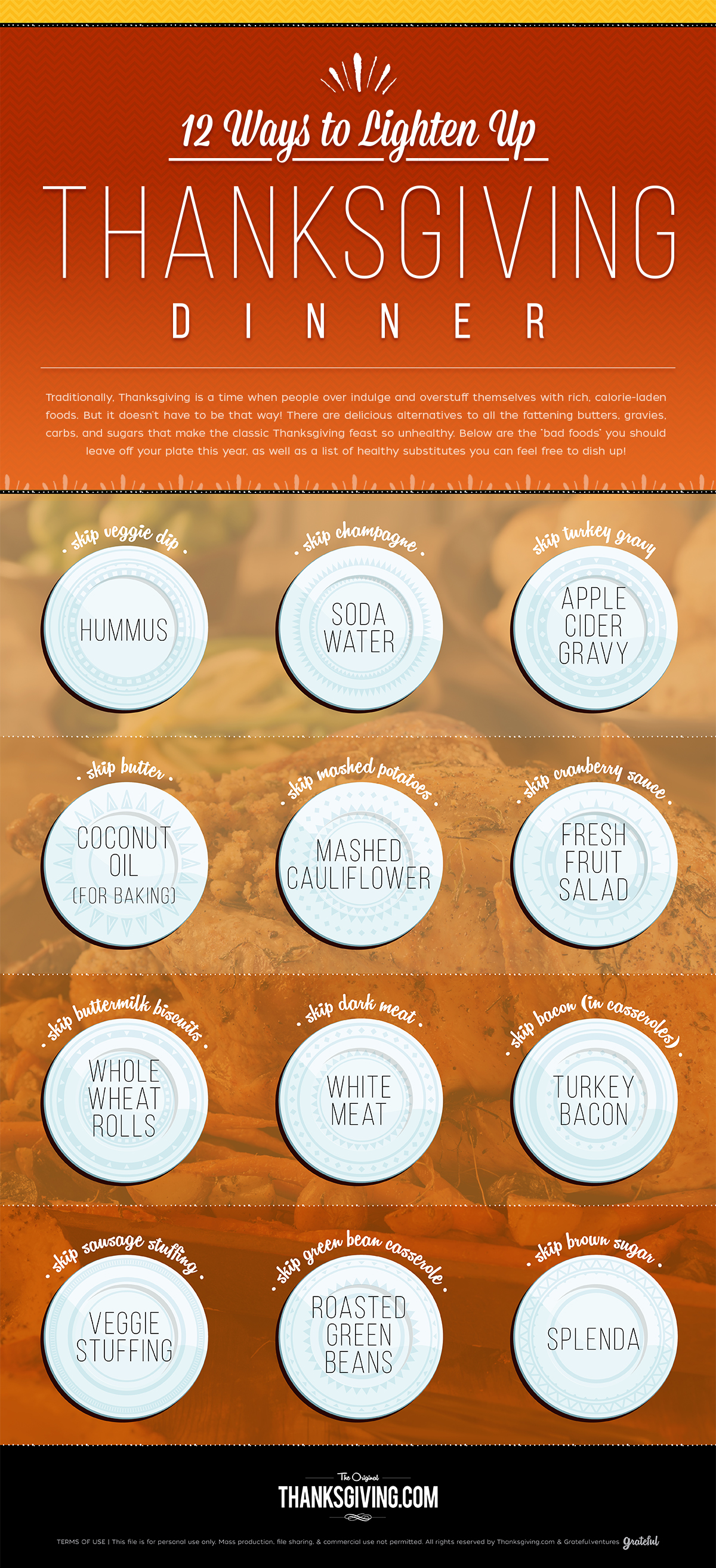 Infographic: 12 Ways to Lighten Up Thanksgiving Dinner