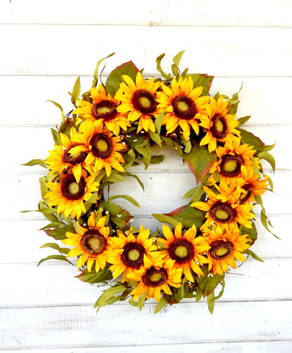 sunflower wreath for fall