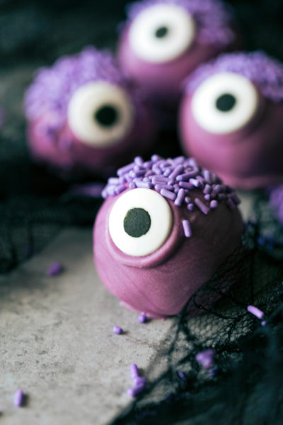 12 Purple Monster Cookies for Halloween