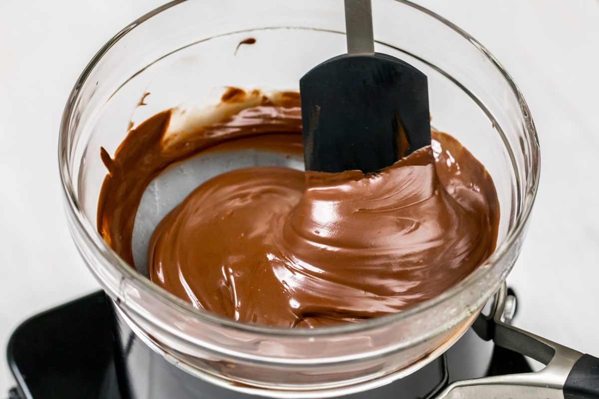 Stirring smooth chocolate
