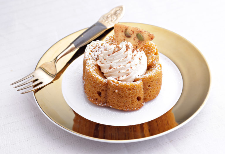 Pumpkin Spice Cake with Mascarpone Cream
