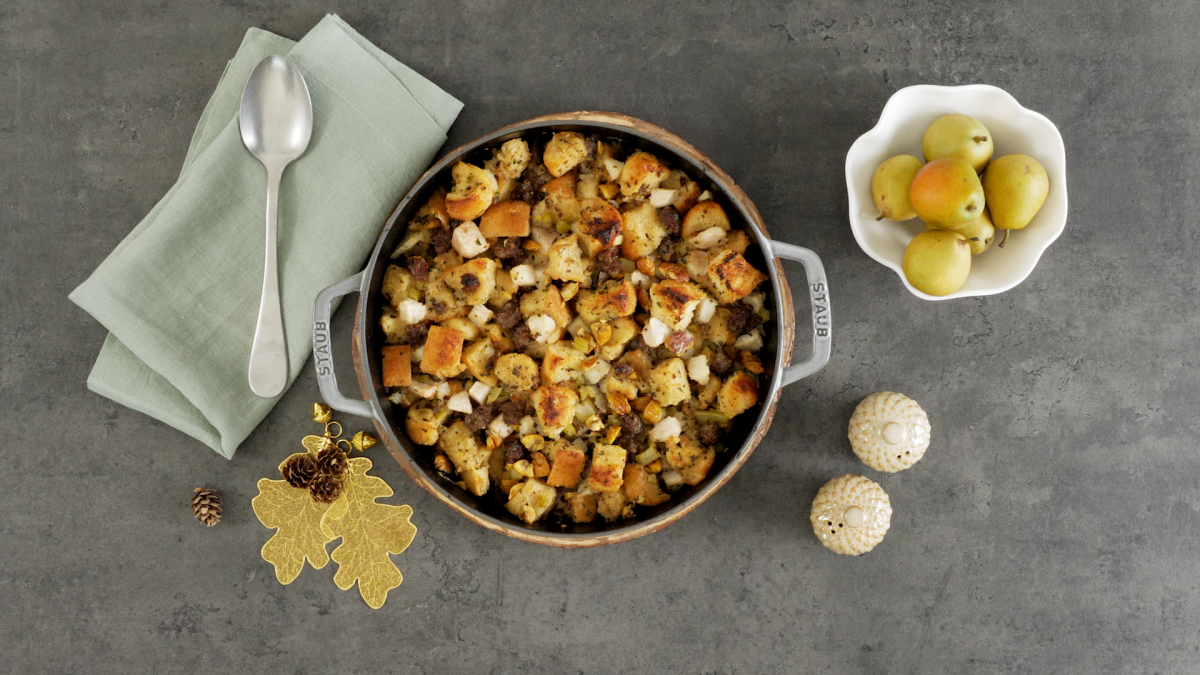 Sausage, pear and chestnut stuffing