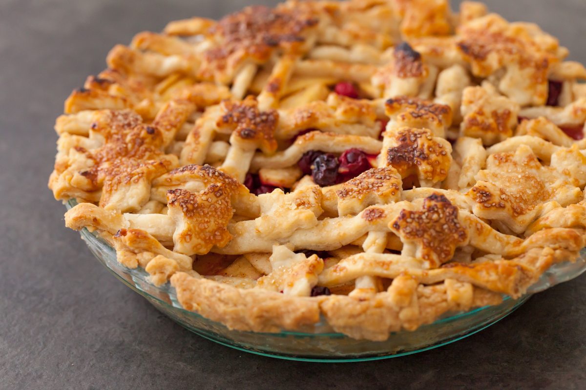 Cranberry & almond apple pie