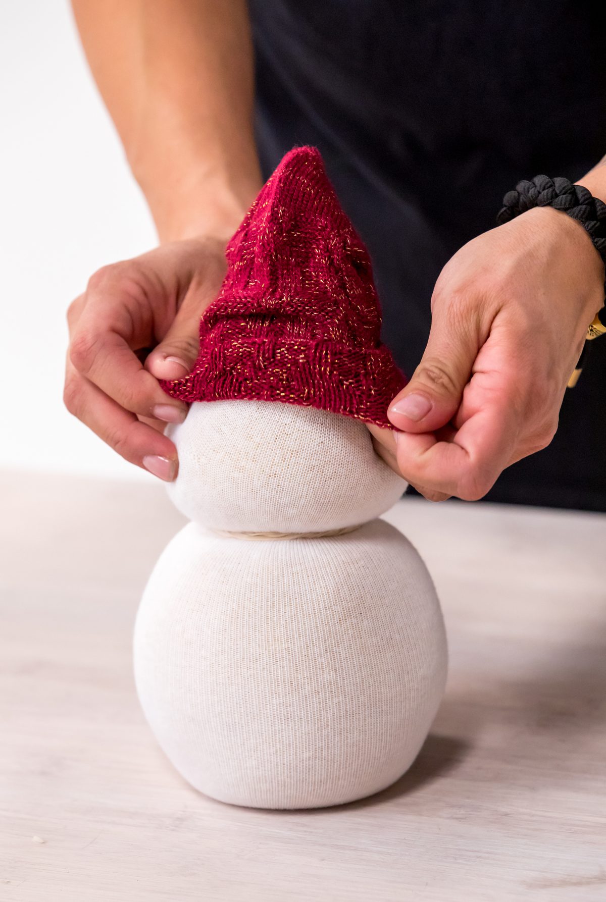 hat for tube sock snowman craft