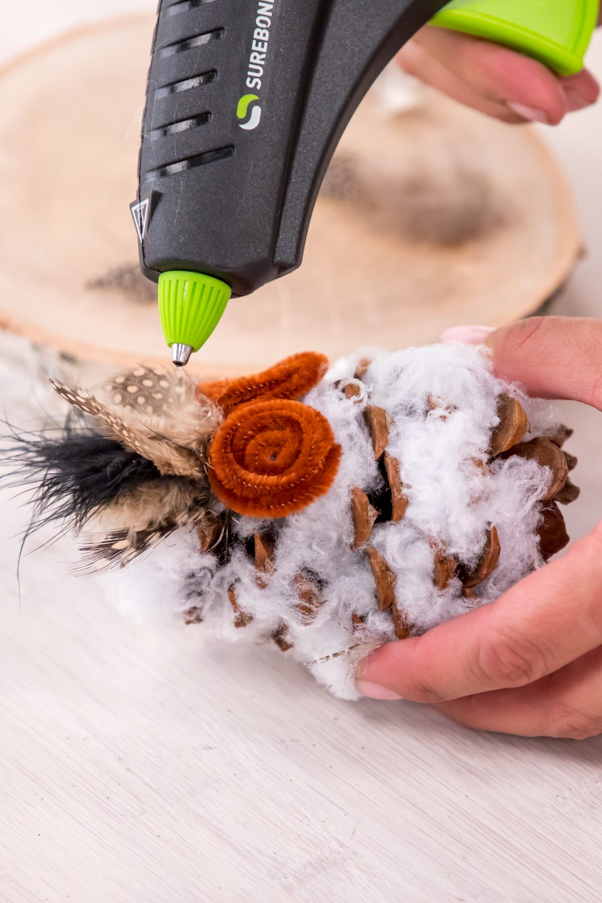 How to make a pinecone owl craft