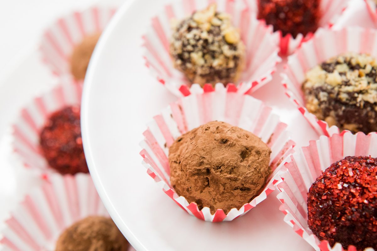 Candy chocolate truffles for Christmas