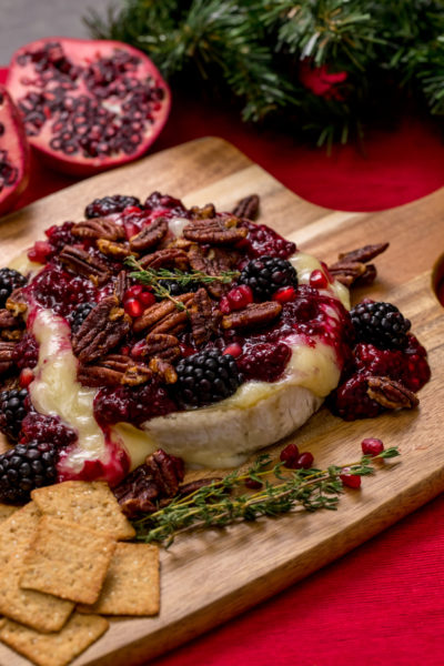 Baked Brie with blackberry compote and pecans