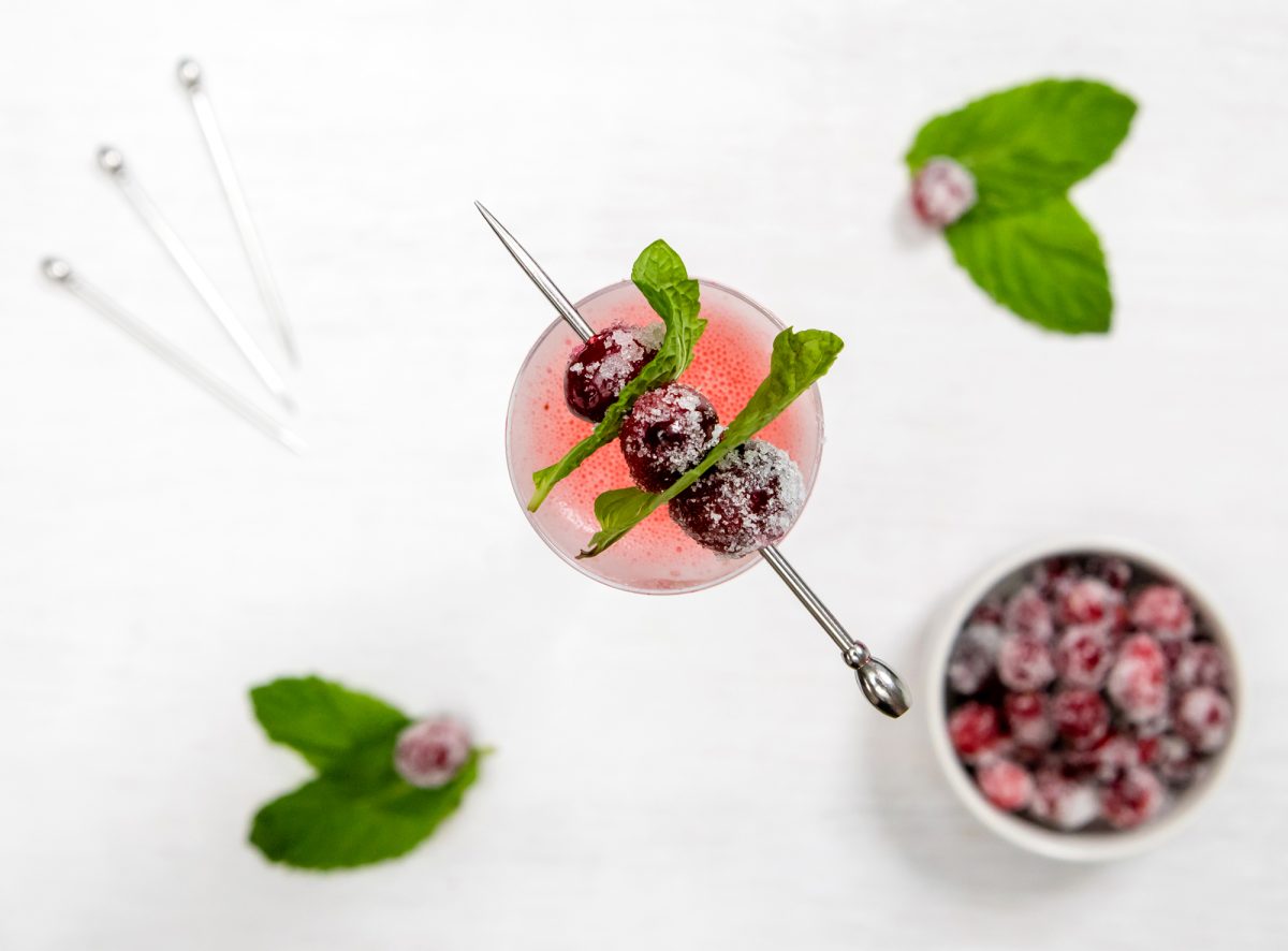 Cranberry bubbly cocktail