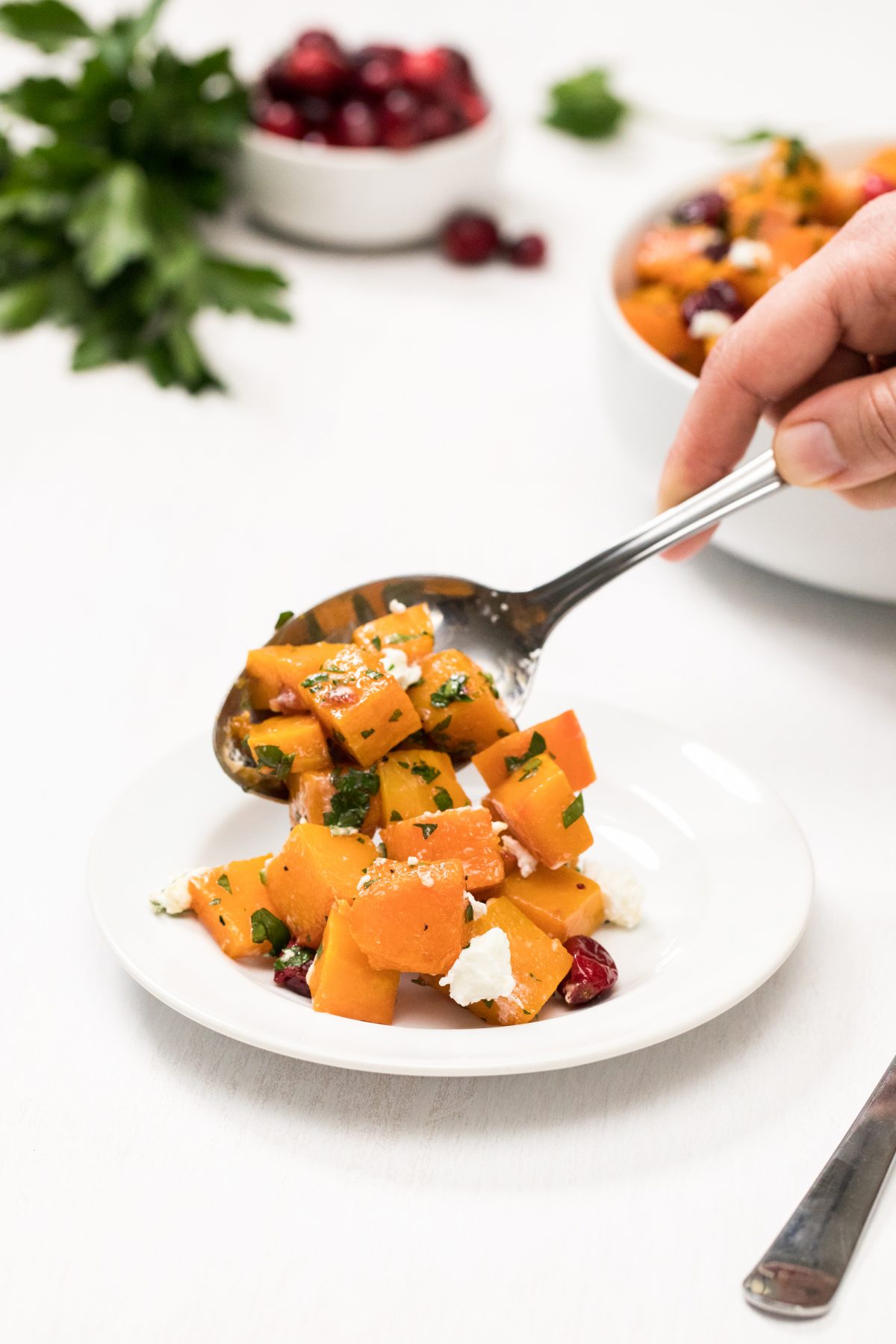 Maple-balsamic roasted butternut squash with garlic