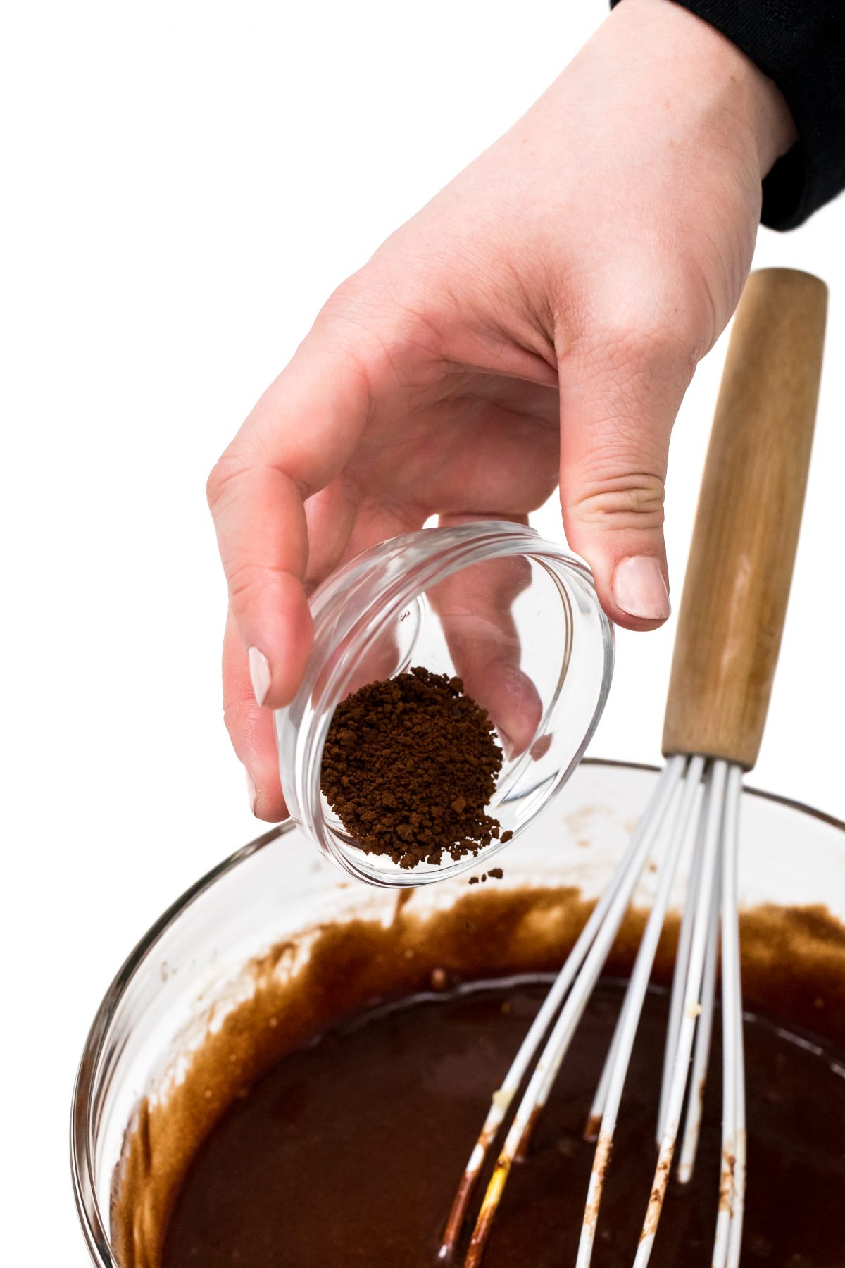 Add espresso powder to chocolate