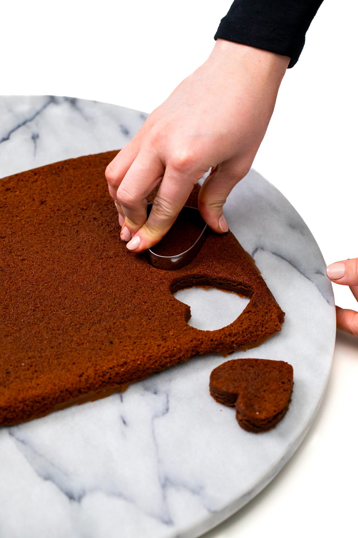 Cut brownie out with cookie cutter