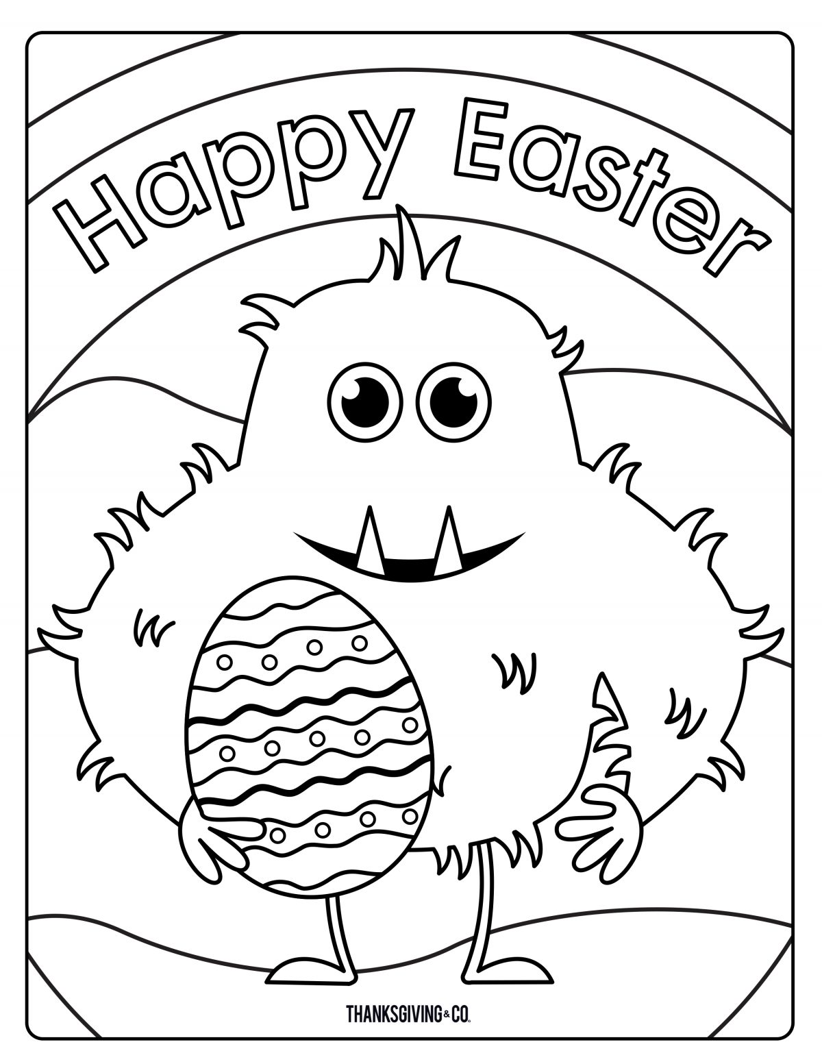 Easter coloring page - Easter monster