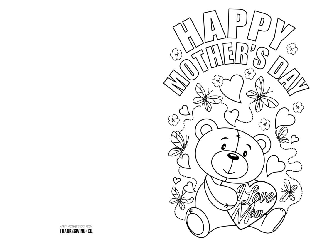Free Printable Mother S Day Cards For Kids To Color