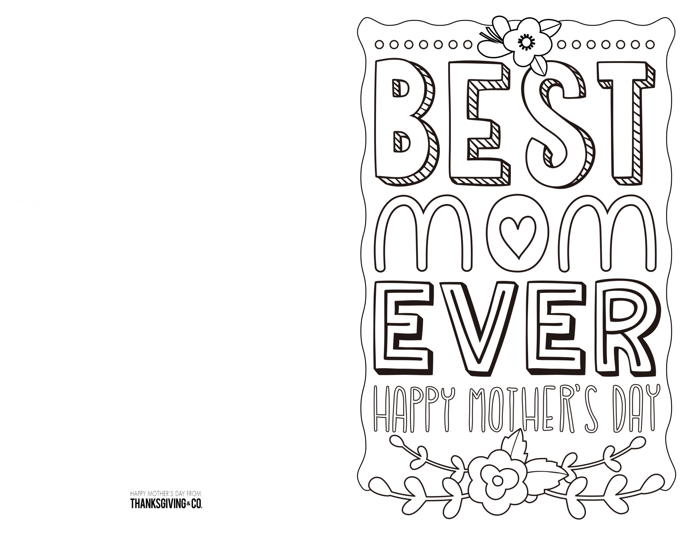 4 free printable Mother's Day ecards to color