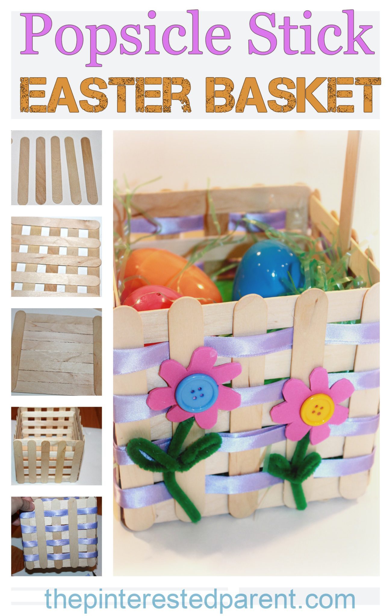 Craft-stick Easter basket