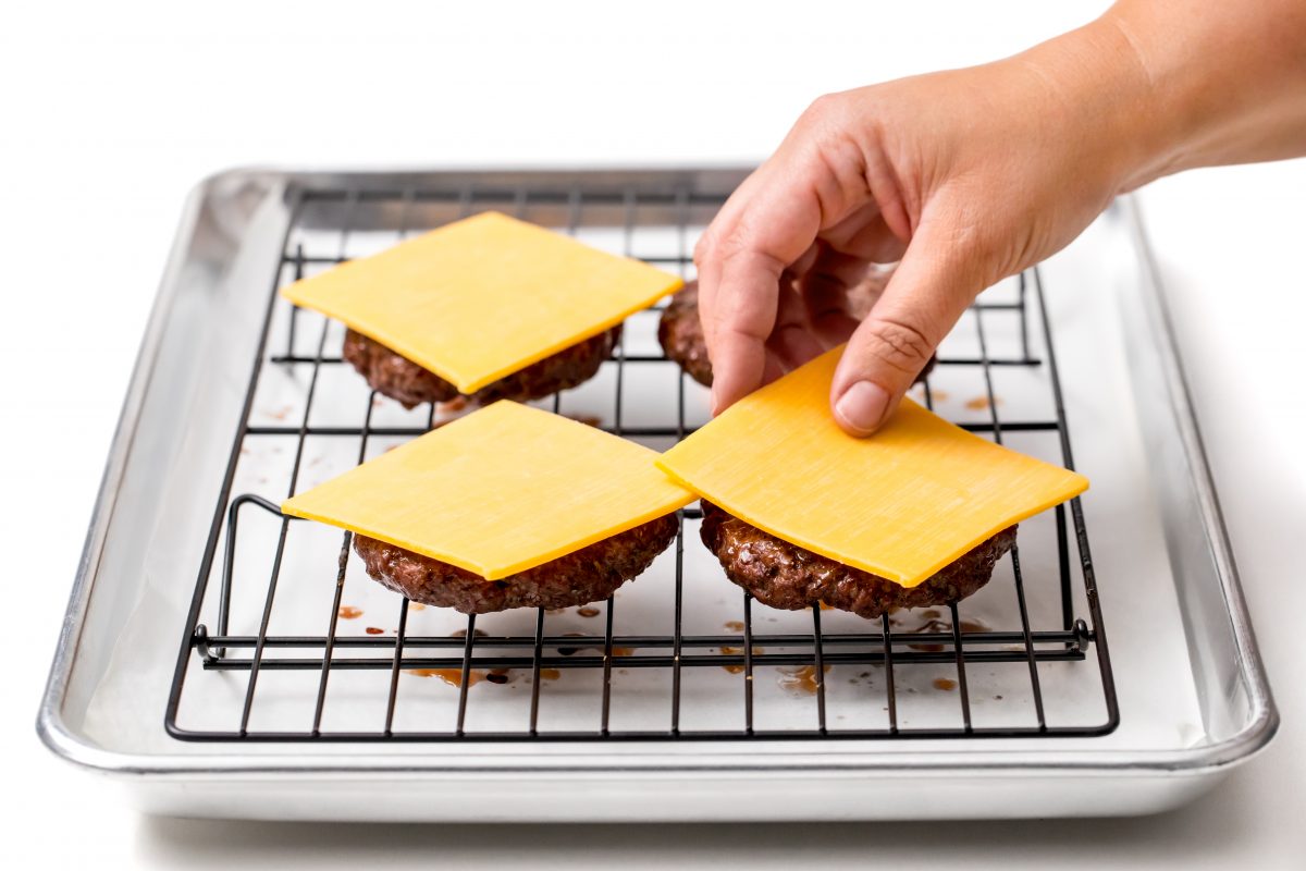 Oven baked burgers adding cheese to oven baked burgers