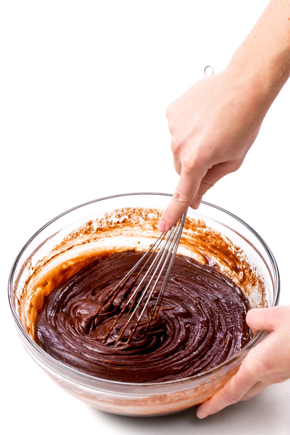 Stir cocoa and flour mixtures together