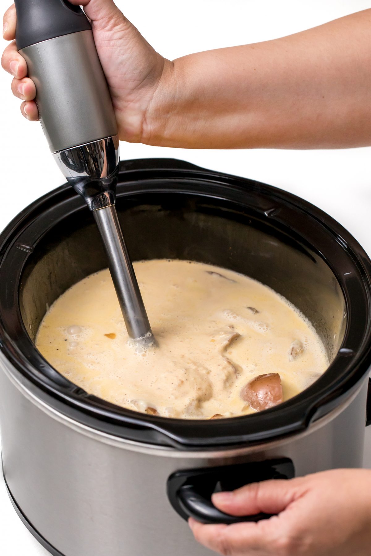 Blend all ingredients together in slow-cooker