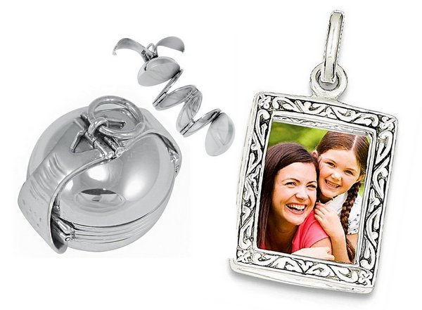 Silver photo pendant mother's day gifts