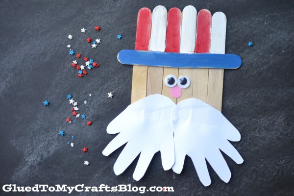 Popsicle stick Uncle Sam kid craft