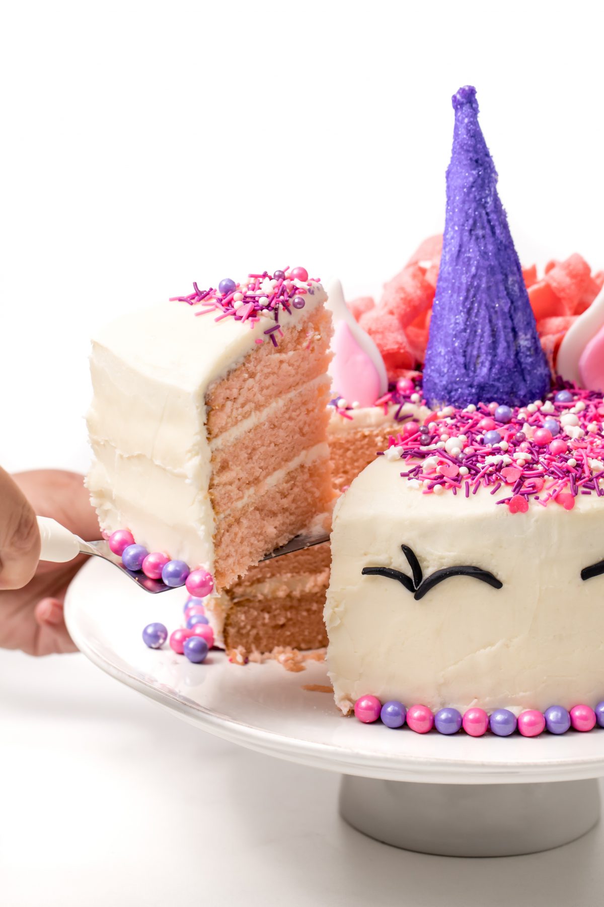 This pink unicorn cake is as delicious as it is pretty