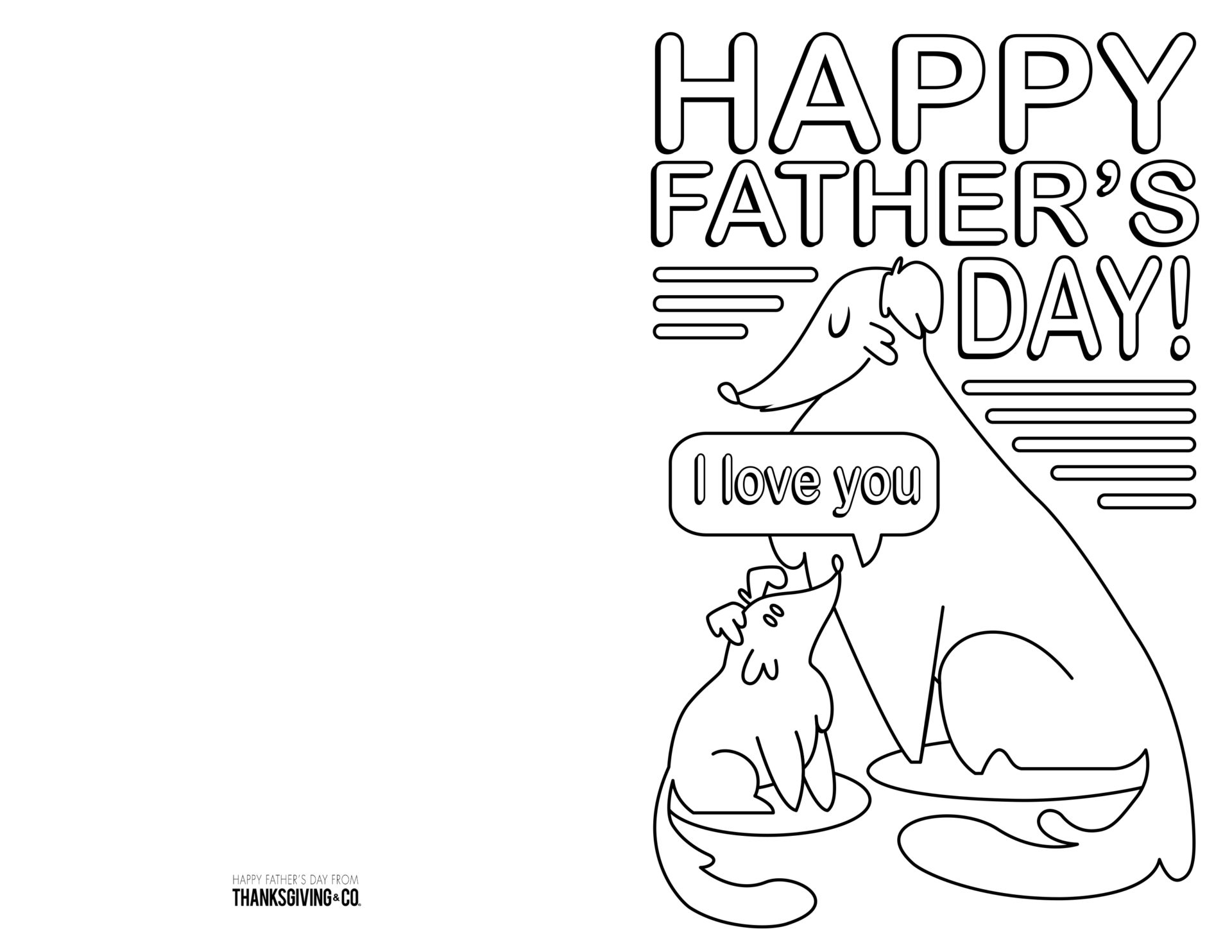 4 free printable Father's Day cards to color