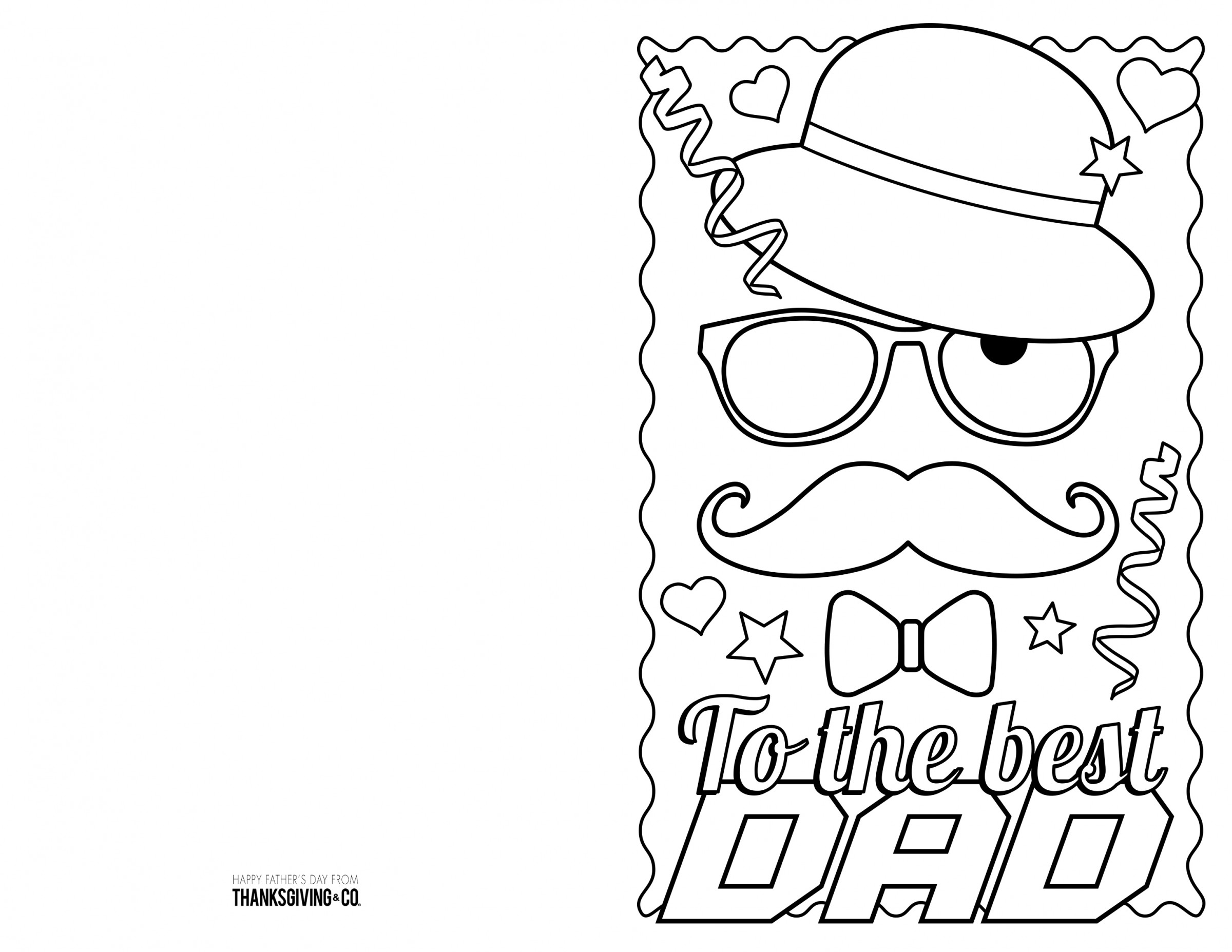 4 free printable Father's Day cards to color