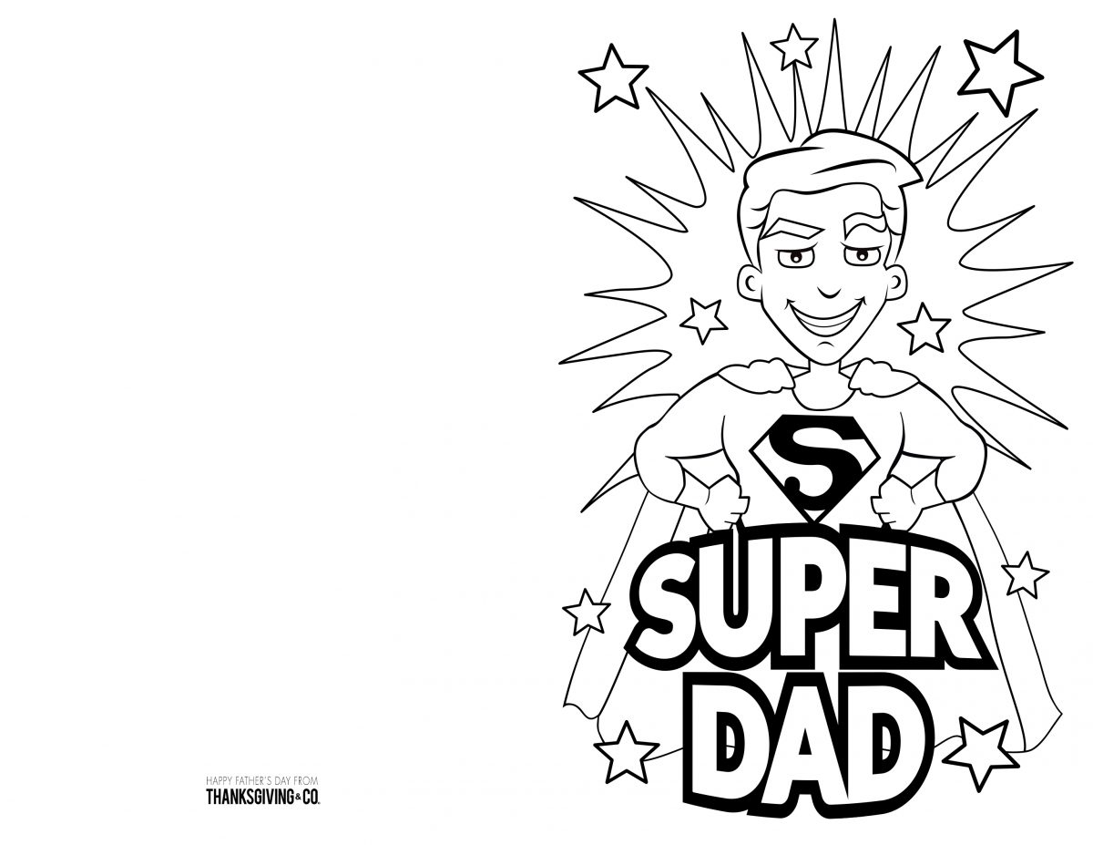 SUPER DAD! Free printable Father's Day card from MakeItGrateful.com