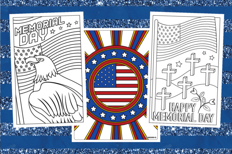 Memorial Day coloring pages and cards