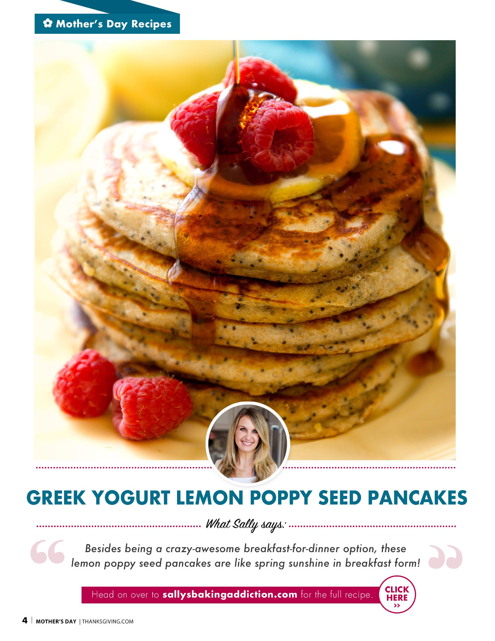 Greek yogurt lemon poppyseed pancakes