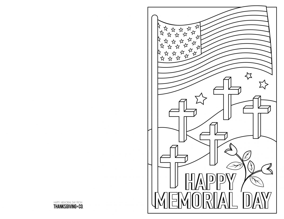 free memorial day coloring pages cards you can print at home