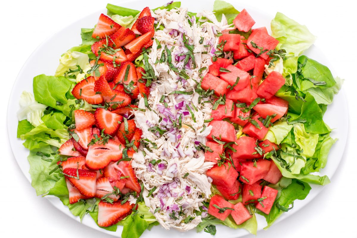 Strawberry-watermelon chicken salad